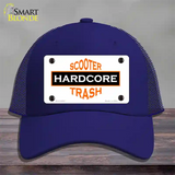 Hardcore Scooter Trash White Novelty License Plate Hat Mesh / Royal Blue