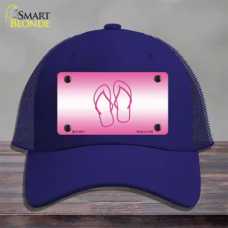 Flip Flops Pink Novelty License Plate Hat Mesh / Royal Blue