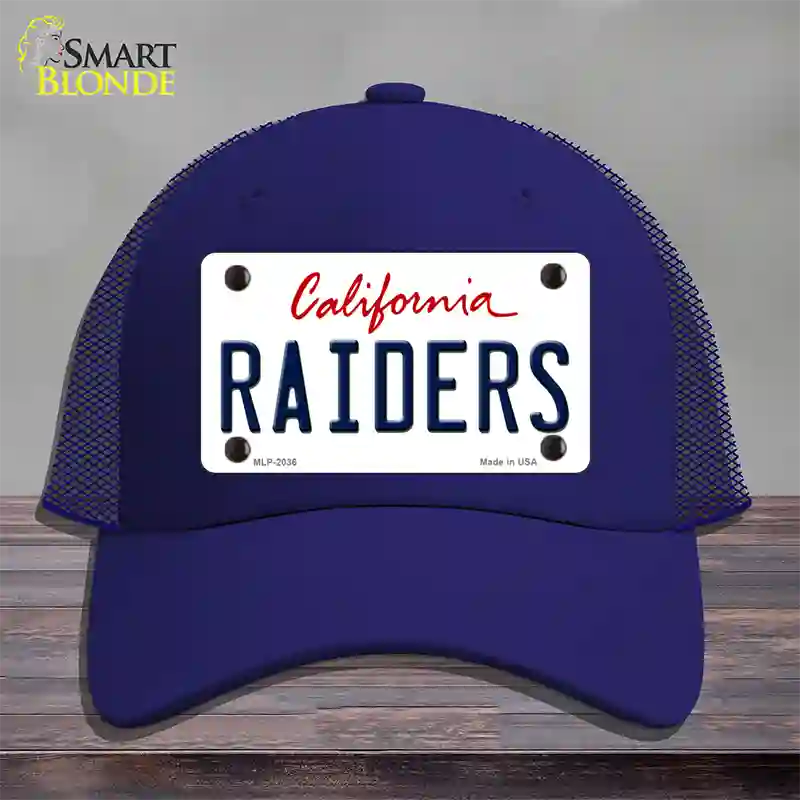 Raiders California State Novelty License Plate Hat Mesh / Royal Blue