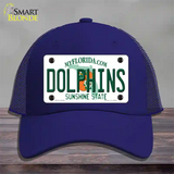 Dolphins Florida State Novelty License Plate Hat Mesh / Royal Blue