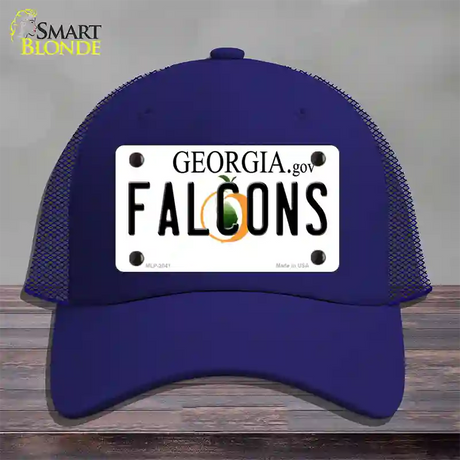 Falcons Georgia State Novelty License Plate Hat Mesh / Royal Blue