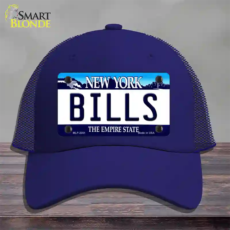 Bills New York State Novelty License Plate Hat Mesh / Royal Blue