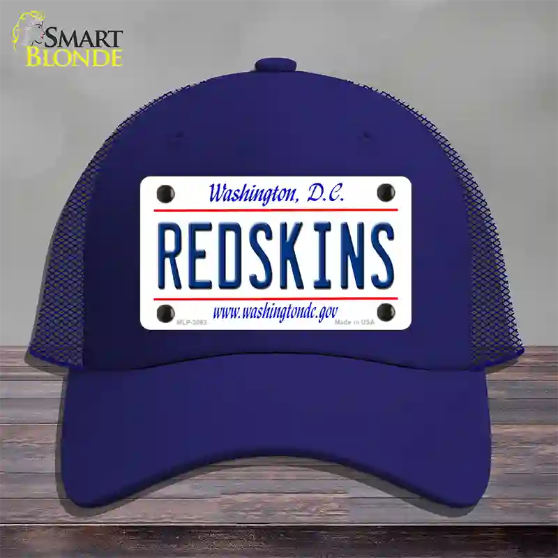 Redskins Washington State Novelty License Plate Hat Mesh / Royal Blue