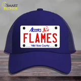 Flames Alberta Canada Province Novelty License Plate Hat Mesh / Royal Blue