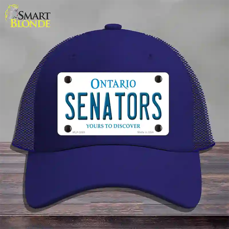 Senators Ontario Canada Province Novelty License Plate Hat Mesh / Royal Blue