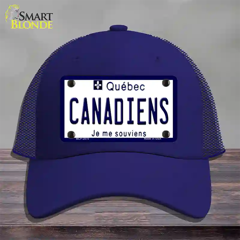 Canadiens Quebec Canada Province Novelty License Plate Hat Mesh / Royal Blue