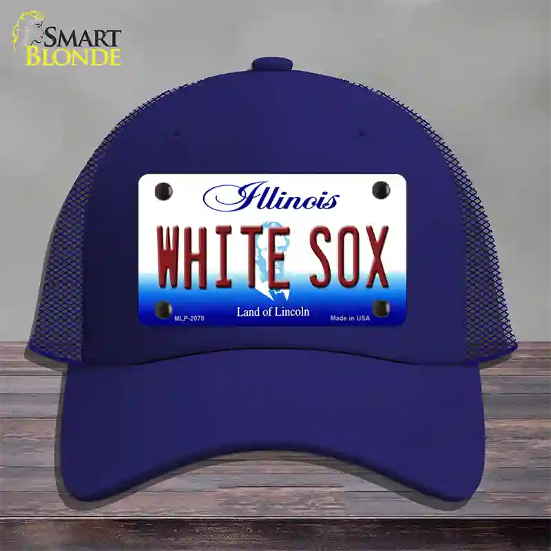 Whitesox Illinois State Novelty License Plate Hat Mesh / Royal Blue