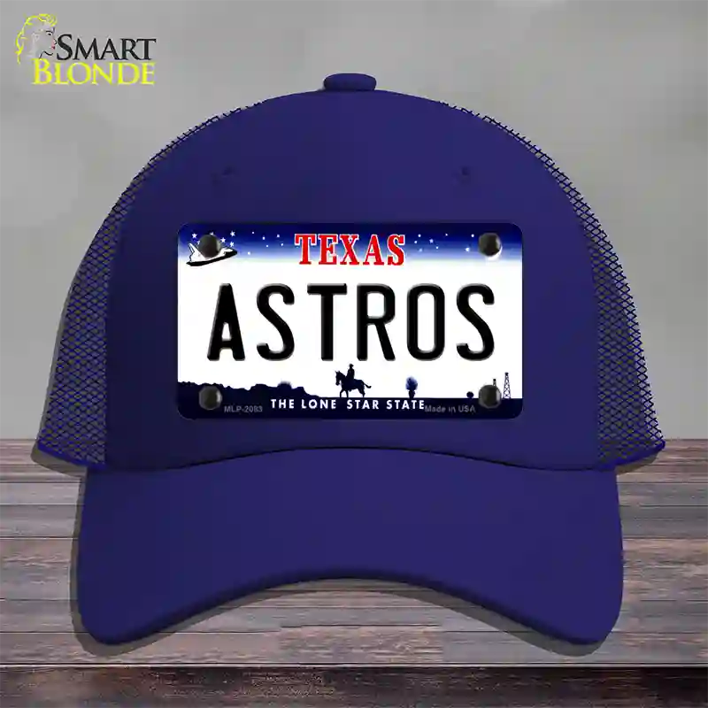 Astros Texas State Novelty License Plate Hat Mesh / Royal Blue