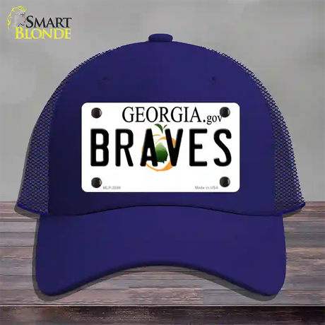 Braves Georgia State Novelty License Plate Hat Mesh / Royal Blue