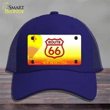 Route 66 Shield New Mexico Novelty License Plate Hat Mesh / Royal Blue