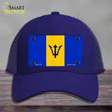 Barbados Flag Novelty License Plate Hat Mesh / Royal Blue