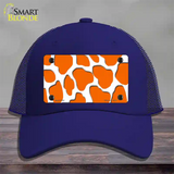 Orange White Giraffe Novelty License Plate Hat Mesh / Royal Blue