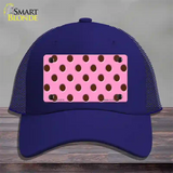 Chocolate Brown Polka Dots Pink Novelty License Plate Hat Mesh / Royal Blue