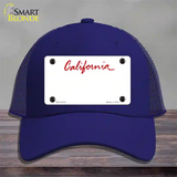 California State Blank Novelty License Plate Hat Mesh / Royal Blue