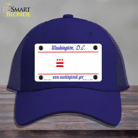 Washington DC State Blank Novelty License Plate Hat Mesh / Royal Blue