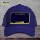 Delaware State Blank Novelty License Plate Hat Mesh / Royal Blue