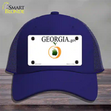 Georgia State Blank Novelty License Plate Hat Mesh / Royal Blue