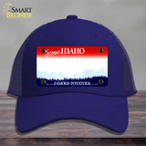 Idaho State Blank Novelty License Plate Hat Mesh / Royal Blue