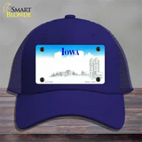 Iowa State Blank Novelty License Plate Hat Mesh / Royal Blue