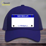 Michigan State Blank Novelty License Plate Hat Mesh / Royal Blue