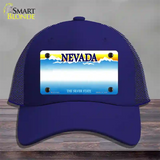 Nevada State Blank Novelty License Plate Hat Mesh / Royal Blue