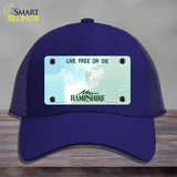 New Hampshire State Blank Novelty License Plate Hat Mesh / Royal Blue