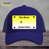 New Jersey State Blank Novelty License Plate Hat Mesh / Royal Blue