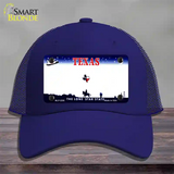 Texas State Blank Novelty License Plate Hat Mesh / Royal Blue