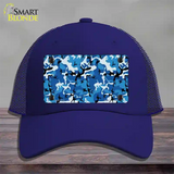 Blue Camouflage Novelty License Plate Hat Mesh / Royal Blue