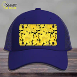 Yellow Camouflage Novelty License Plate Hat Mesh / Royal Blue