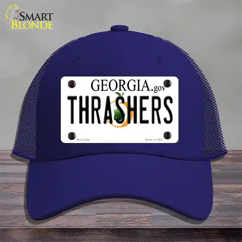 Thrashers Georgia State Novelty License Plate Hat Mesh / Royal Blue