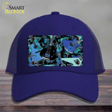 Guitars Blue Novelty License Plate Hat Mesh / Royal Blue