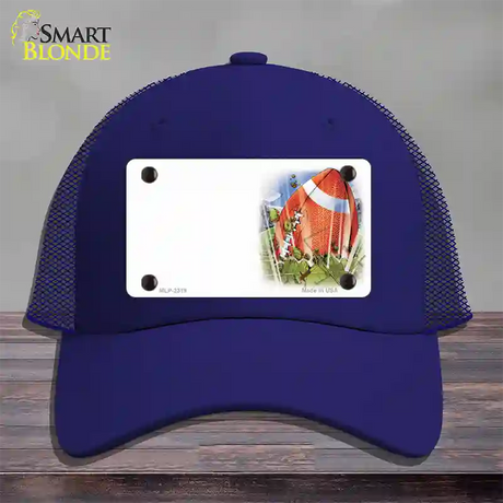 Football Offset Novelty License Plate Hat Mesh / Royal Blue