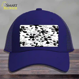 Splatter Black White Novelty License Plate Hat Mesh / Royal Blue