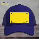 Yellow Solid Novelty License Plate Hat Mesh / Royal Blue