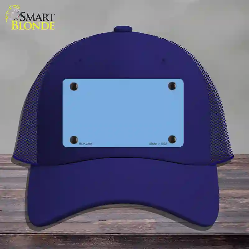 Baby Blue Solid Novelty License Plate Hat Mesh / Royal Blue