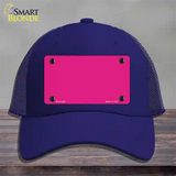 Pink Solid Novelty License Plate Hat Mesh / Royal Blue