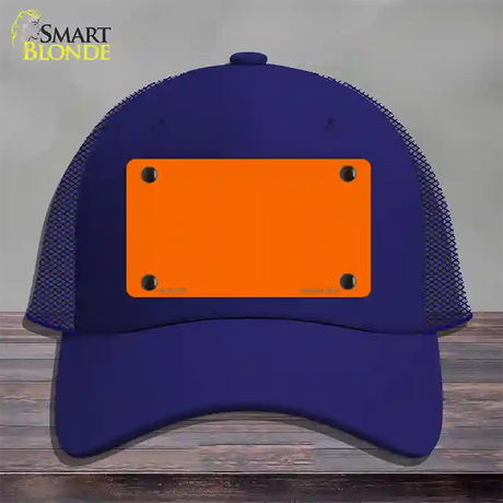 Orange Solid Novelty License Plate Hat Mesh / Royal Blue