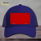 Red Solid Novelty License Plate Hat Mesh / Royal Blue