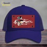 Smokin Joker Top Hat Skull Offset Novelty License Plate Hat Mesh / Royal Blue