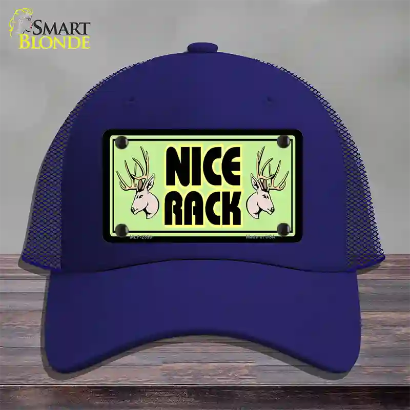 Nice Rack Novelty License Plate Hat Mesh / Royal Blue