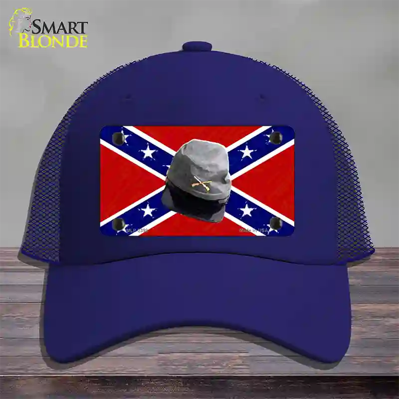 Confederate Army Cap Novelty License Plate Hat Mesh / Royal Blue