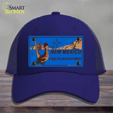 Roadrunner Blue New Mexico Novelty License Plate Hat Mesh / Royal Blue