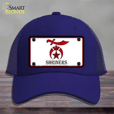 Shriners Logo Novelty License Plate Hat Mesh / Royal Blue