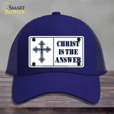 Christ Is The Answer Novelty License Plate Hat Mesh / Royal Blue