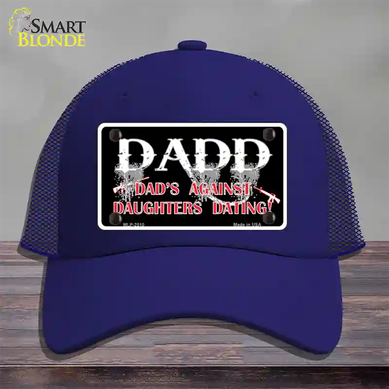 Dads Against Daughters Dating Novelty License Plate Hat Mesh / Royal Blue