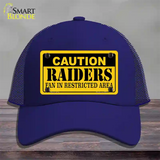 Caution Raiders Novelty License Plate Hat Mesh / Royal Blue