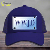 WWJD Novelty License Plate Hat Mesh / Royal Blue