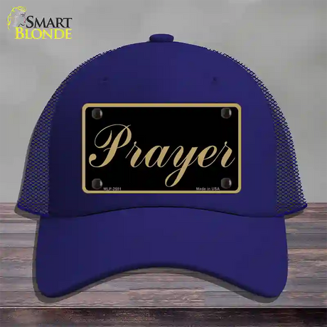 Prayer Novelty License Plate Hat Mesh / Royal Blue