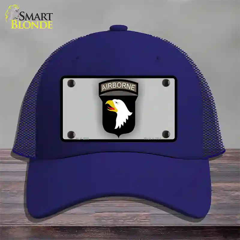 Airborne Eagle Novelty License Plate Hat Mesh / Royal Blue